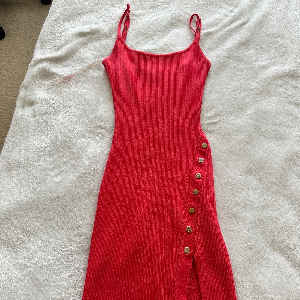 Pale red bodycon dress